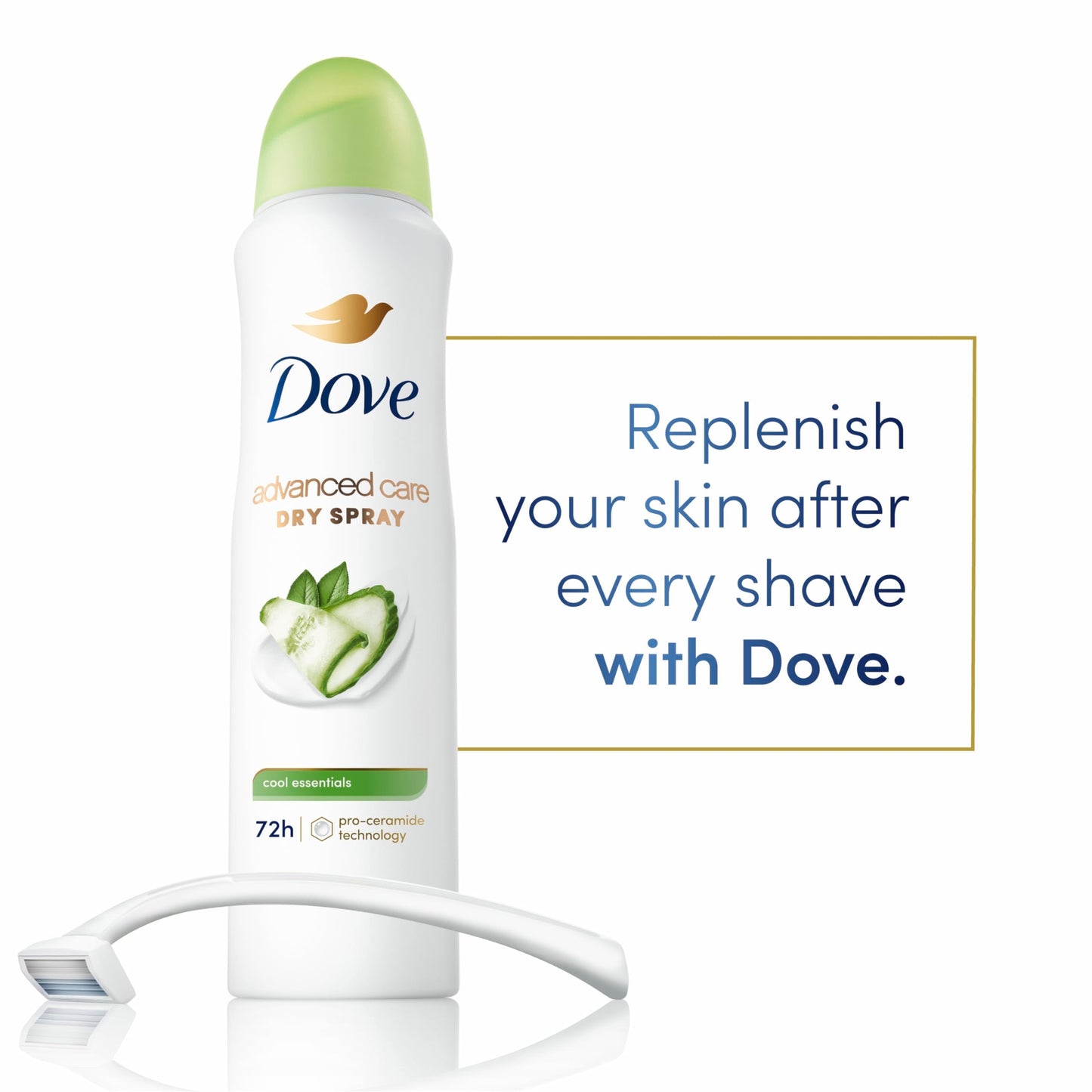 Dove Advanced Care Antiperspirant Deodorant Dry Spray Cool Essentials 4 Count Antiperspirant deodorant for helping your skin barrier repair after Beauty and Personal Care Dove