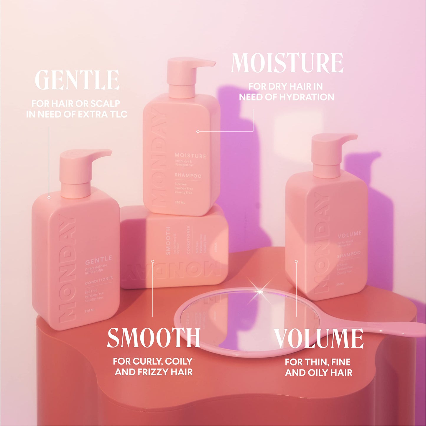 MONDAY HAIRCARE Gentle Shampoo + Conditioner Set (2 Pack) 12oz Each for Normal to Delicate Hair Types, Made from Coconut Oil Beauty & Personal Care MONDAY HAIRCARE