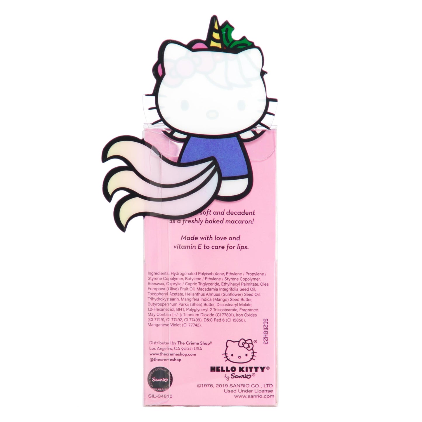 The Crème Shop x Hello Kitty Macaron Lip Balm, Korean Lip Balm with Shea Butter and Vitamin E - Holiday Unicorn Winter Apple Pie Beauty & Personal Care The Crème Shop