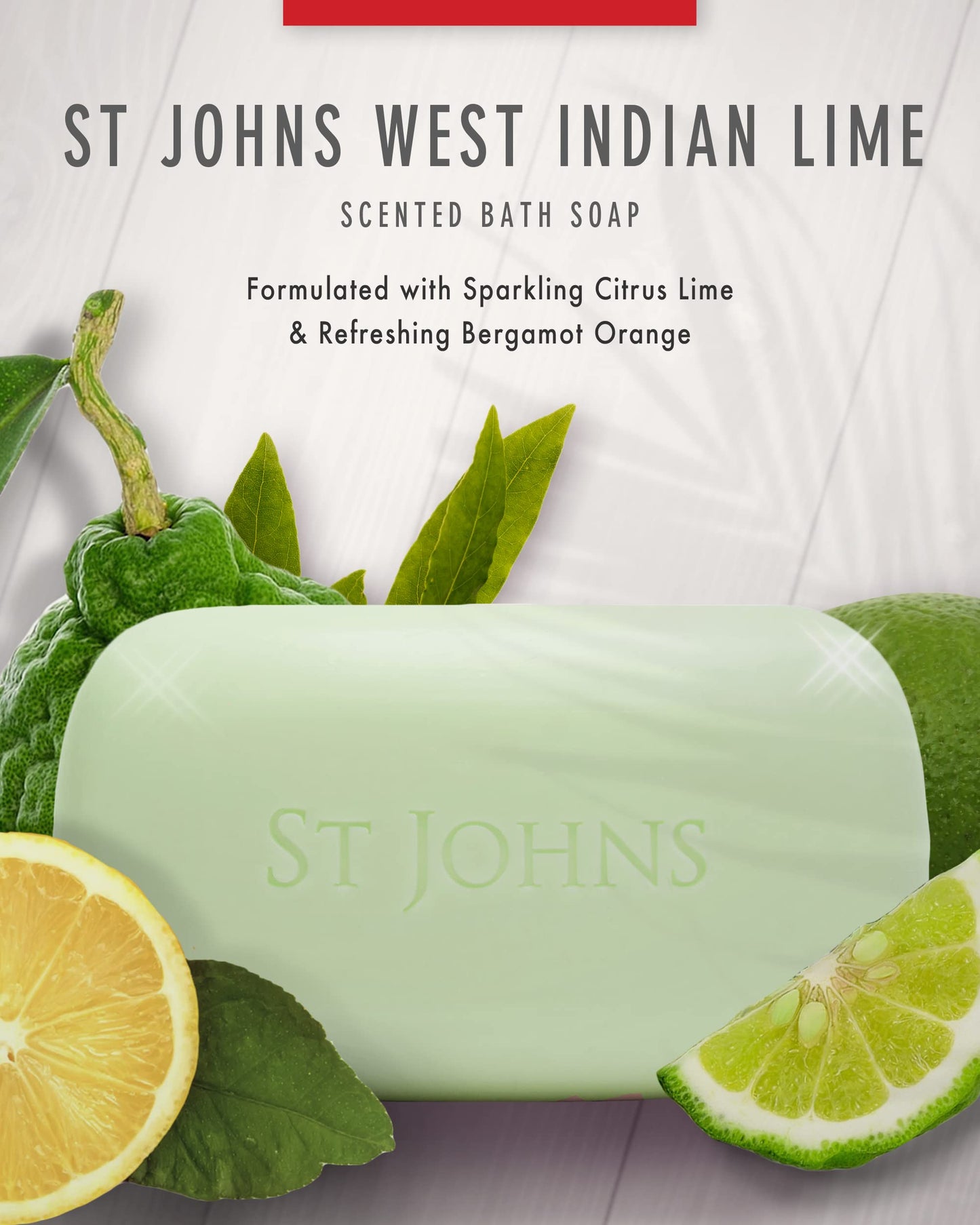 St. John West Indian Lime Soap Bar | Refreshing Caribbean Citrus Soap for Men | USA Made, Triple-milled Soap Bar | Luxury, Hydrating Body Soap Beauty & Personal Care St. John