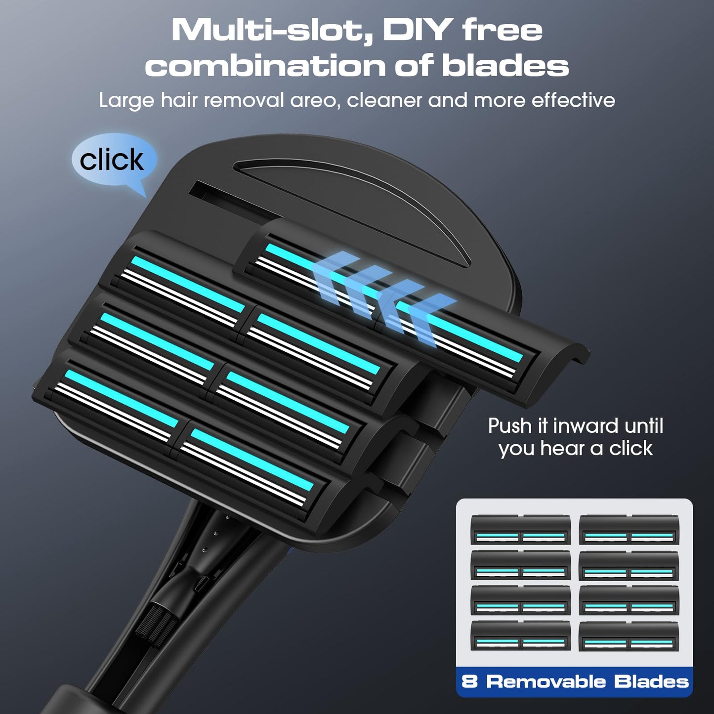 ZOMU Back Shavers for Men:Back Hair Shaver and Body Shavers for Men with Safety Blade Technology & Ergonomic DIY Long Handle, Wet or Dry Shaving Beauty and Personal Care ZOMU