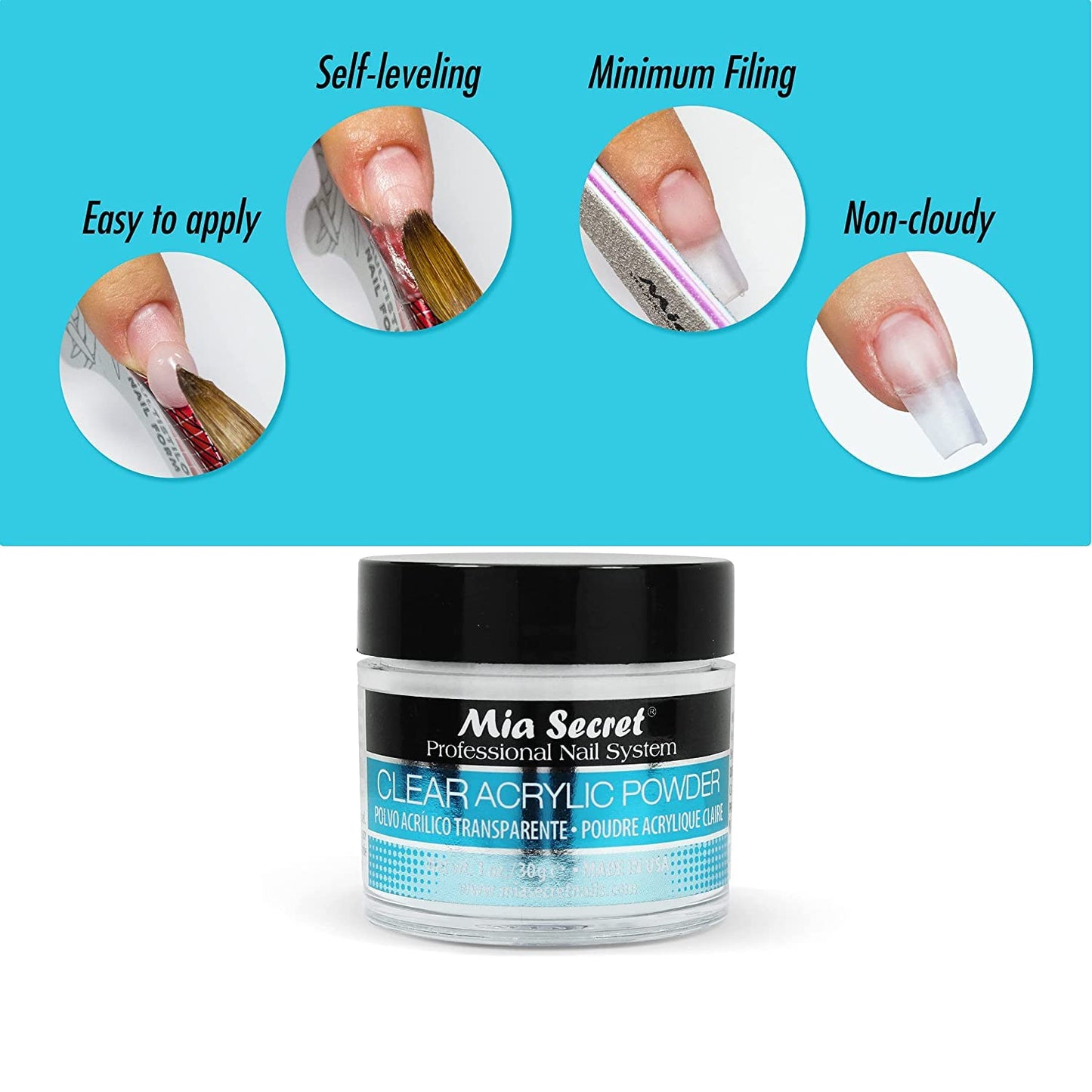 Clear Acrylic Powder by MIA SECRET Beauty & Personal Care Mia Secret