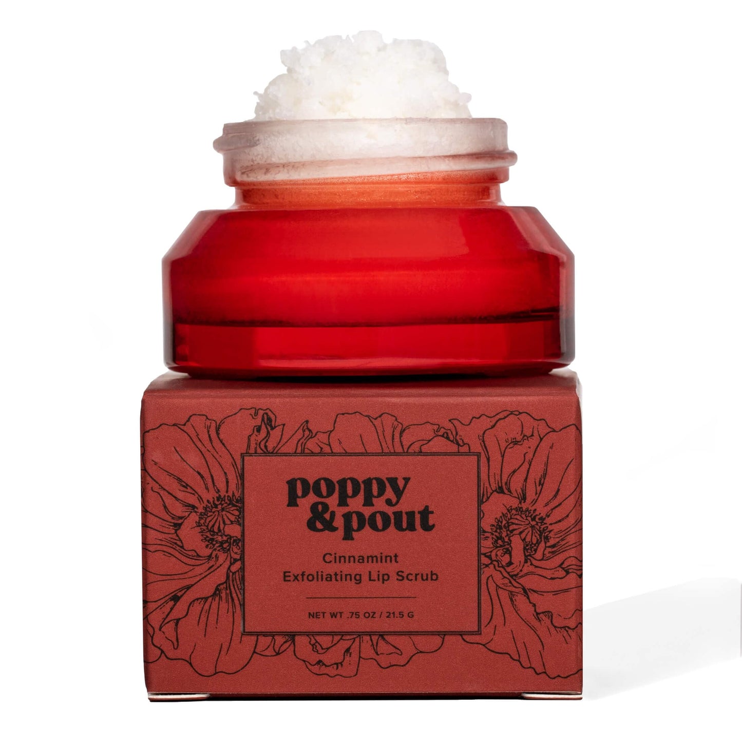 Poppy & Pout Natural Lip Scrub, Moisturizing Sugar Scrub for Dry Lips, Lip Scrubber Exfoliator with Essential Oils Smooths and Hydrates Lips, In Beauty & Personal Care Poppy & Pout