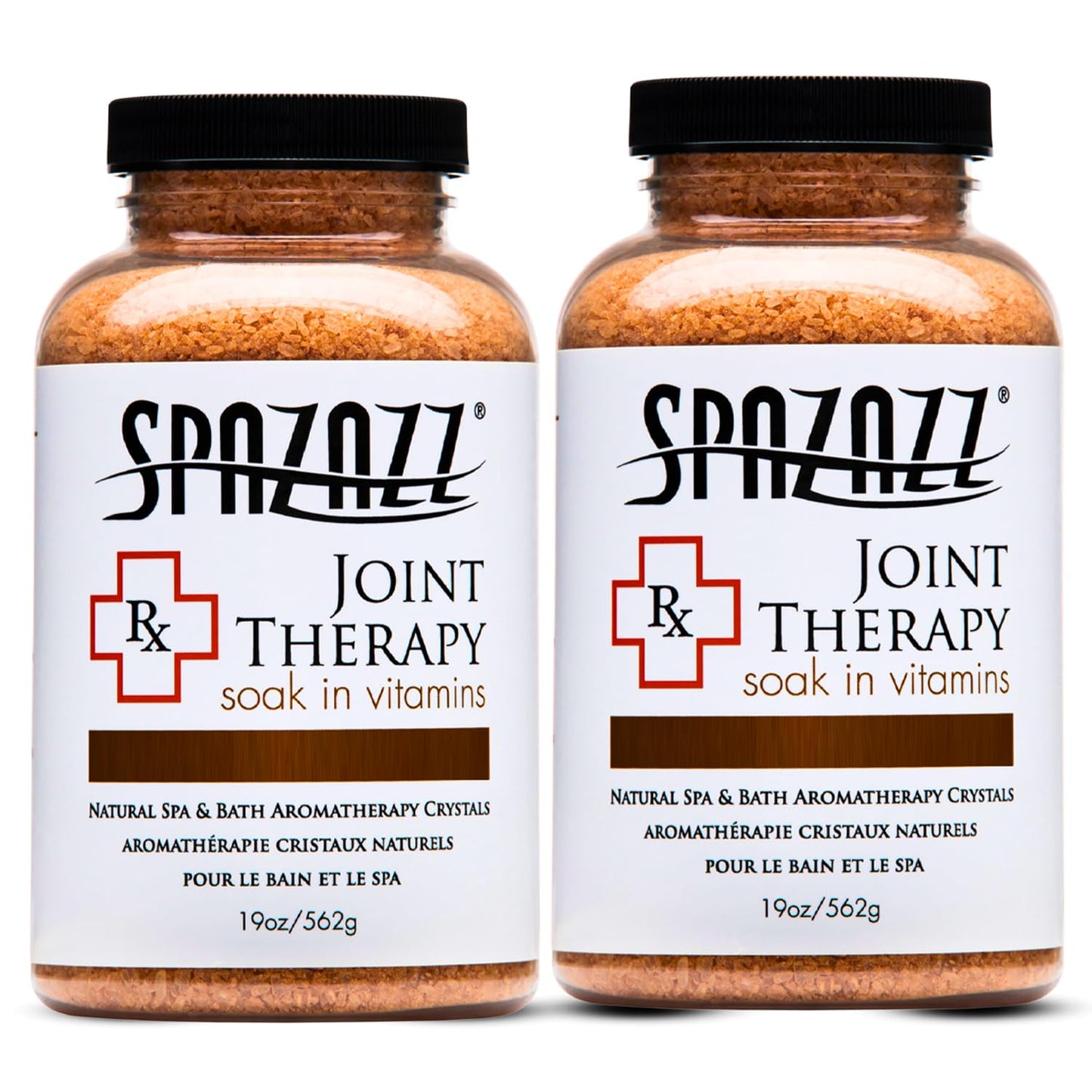 Spazazz Hot Tub Aromatherapy Joint Therapy Natural Spa & Bath Salt Crystals 19oz 2 Packs - Aromatherapy Bath Salts with Magnesium & Arnica - Safe Beauty and Personal Care Spazazz