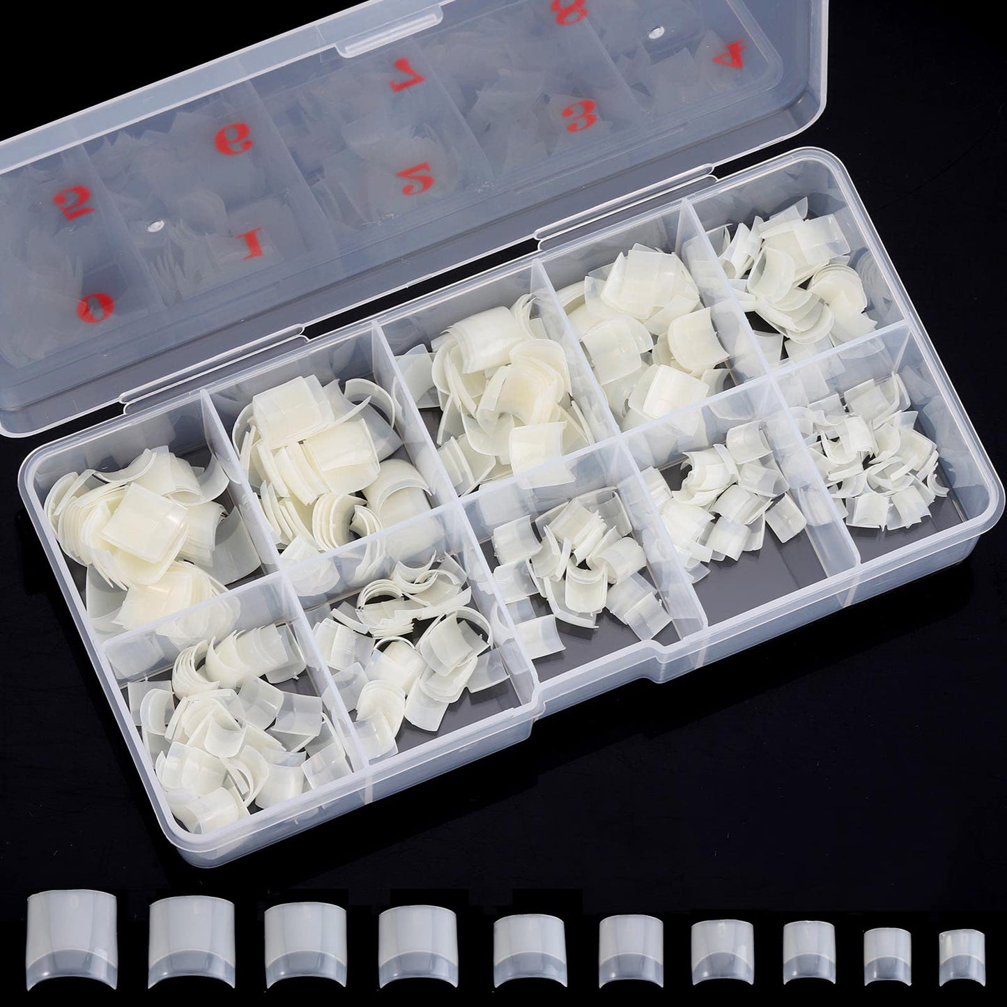 Square Nail Tips Half Cover 500Pcs Clear Acrylic Nails French Short False Nails with Box (Natural) Beauty & Personal Care Ohlove