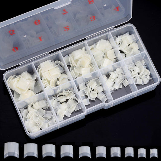 Square Nail Tips Half Cover 500Pcs Clear Acrylic Nails French Short False Nails with Box (Natural) Beauty & Personal Care Ohlove
