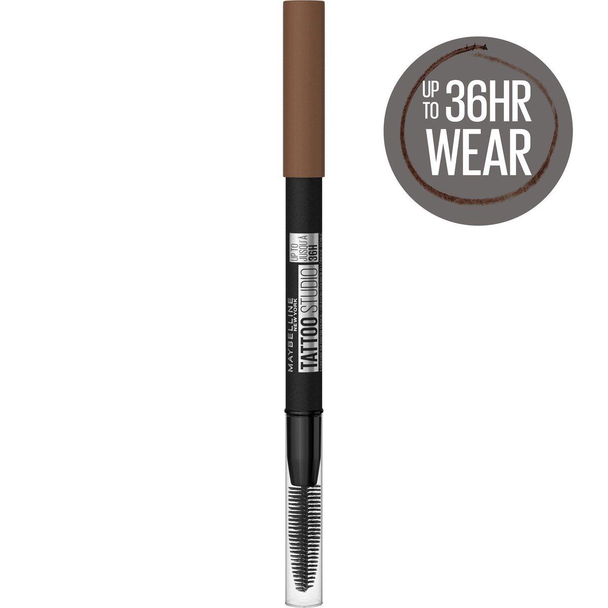 Maybelline TattooStudio Waterproof Eyebrow Pencil, Sharpenable, Longwear, Long Lasting, Pigmented Eyebrow Pencil for Defined Brows, Soft Brown, 1