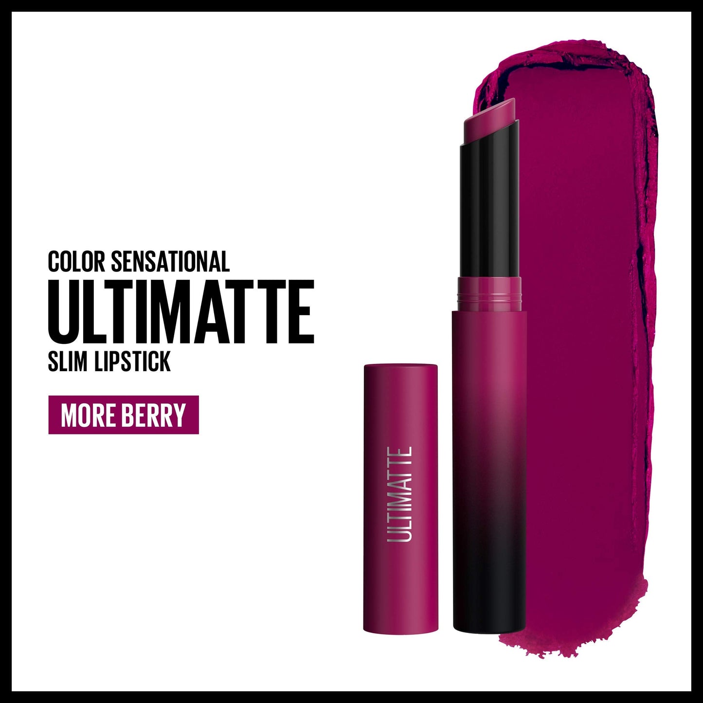 Maybelline Color Sensational Ultimatte Matte Lipstick, Non-Drying, Intense Color Pigment, More Berry, Warm Berry Purple, 1 Count Beauty & Personal Care MAYBELLINE