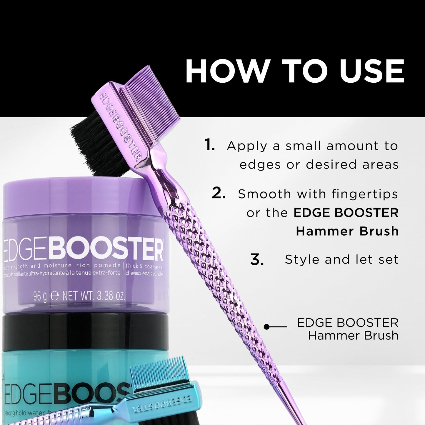 Style Factor Edge Booster Strong Hold Water-Based Pomade | Formulated with Argan Oil for Moisture & High Shine | Long Lasting Edge Control Gel | Beauty & Personal Care Style Factor