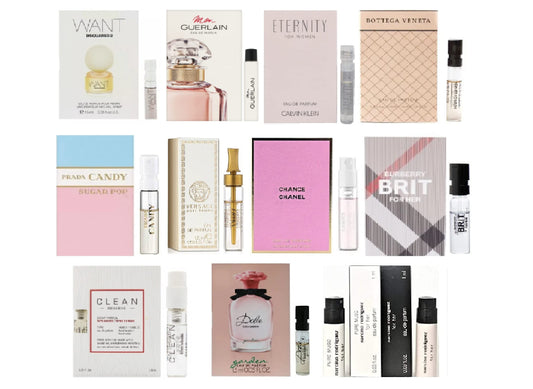 Women's Perfume Sampler Lot x 12 Sample Vials - High End Desginer Fragrance Samples (Set 1a) Beauty & Personal Care Viktor & Rolf, Yves Saint Laurent, Versace, Marc Jacobs, CK, etc.