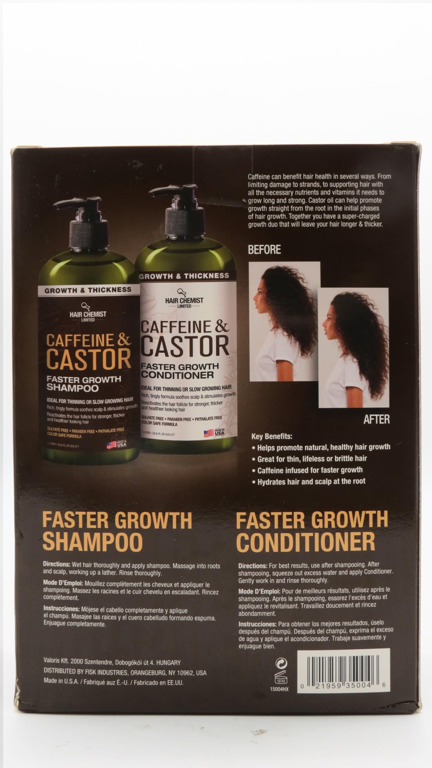 Hair Chemist Caffeine & Castor Faster Growth Shampoo & Conditioner Beauty & Personal Care Hair Chemist