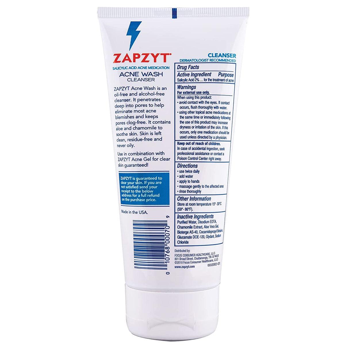 ZAPZYT Acne Wash Treatment For Face & Body - 6.25 oz Beauty & Personal Care Zapzyt