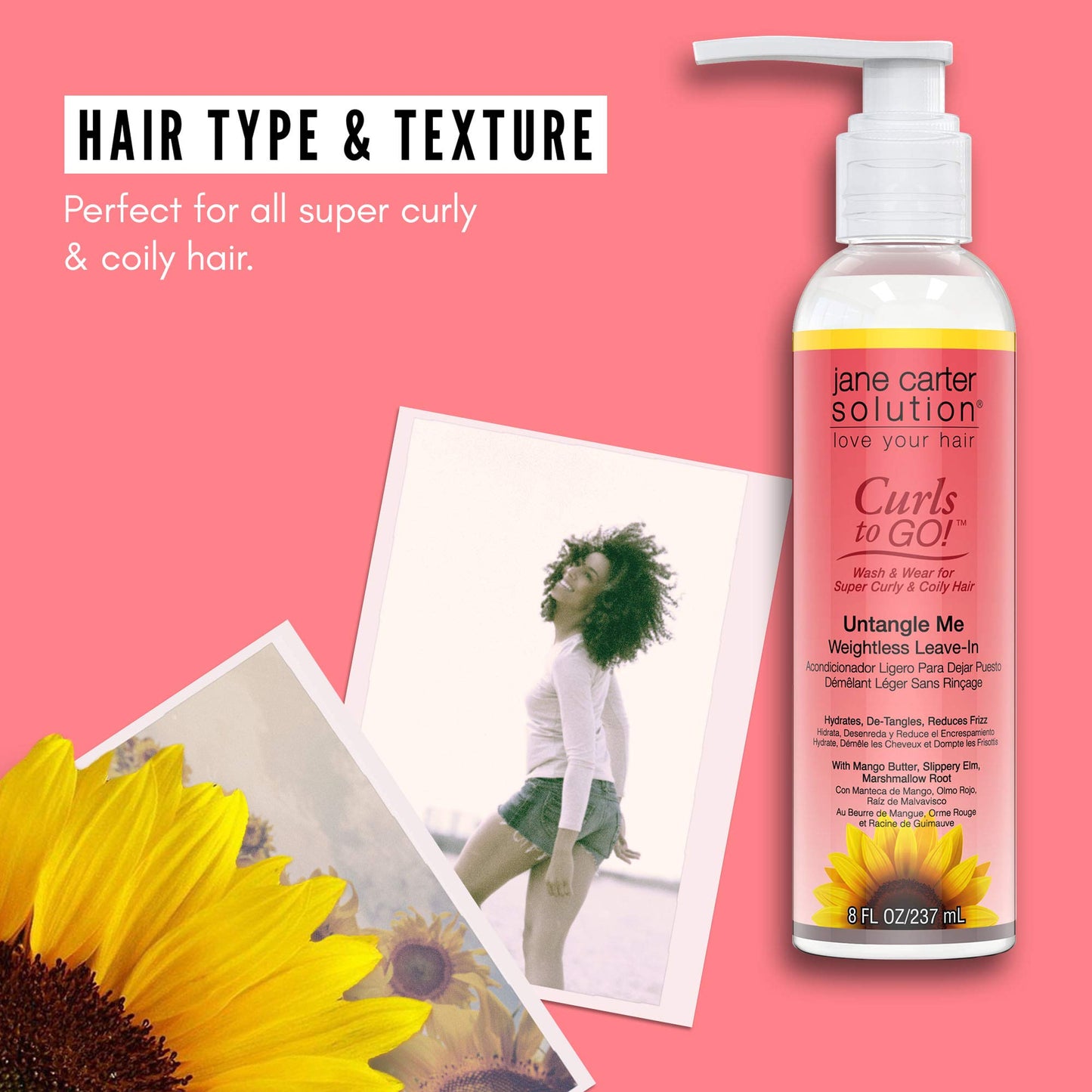 JANE CARTER SOLUTION Curls to Go Untangle Me Weightless Leave-In Conditioner (8oz) - Nourishing, Moisturizing, No Buildup Beauty & Personal Care Jane Carter Solution