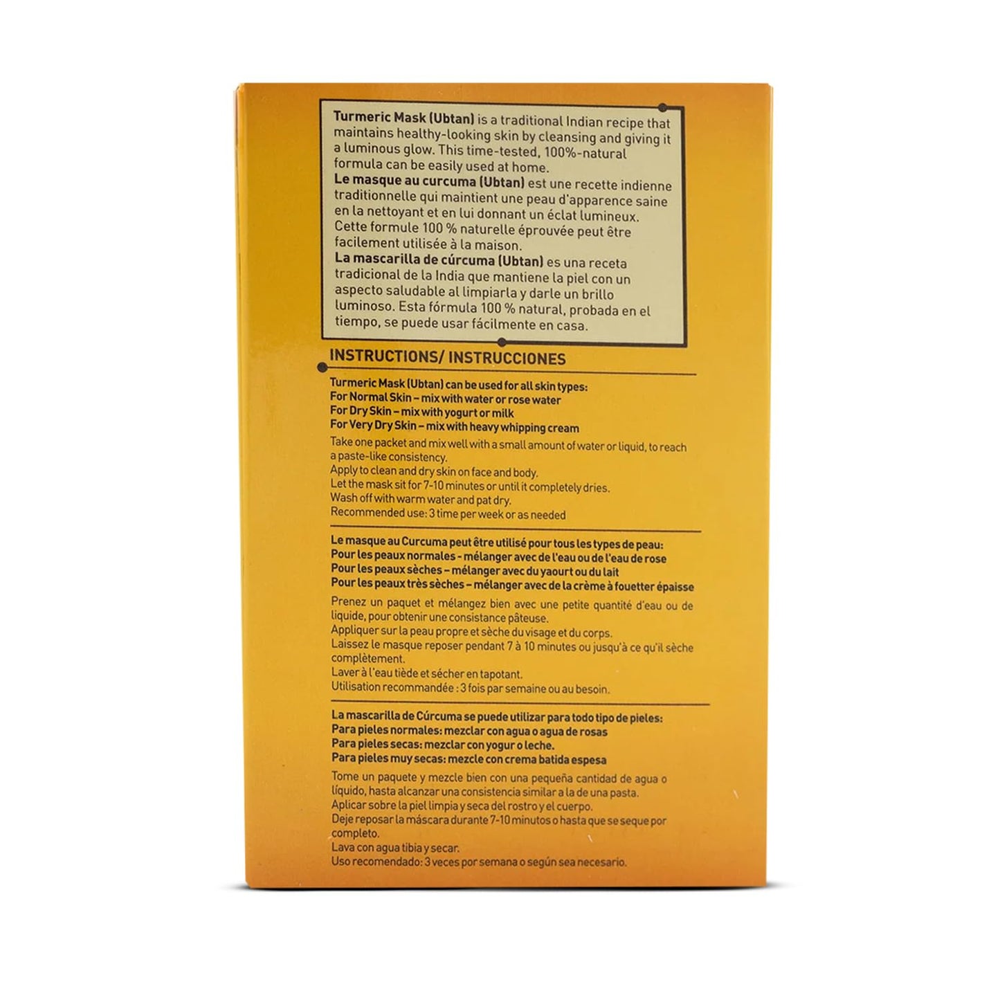 Reshma Beauty Turmeric Face Mask (Ubtan) | All Natural Ingredients - Barley Seed, Gram Seed, Turmeric, and Sandalwood | Brightening and Hydrating Mask Beauty & Personal Care Reshma Beauty