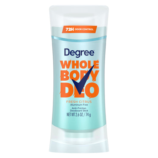 Degree Women Whole Body Deodorant Stick, Fresh Citrus Scent, Glides on Clear + Absorbs Sweat, Aluminum Free 72H Odor Protection 2.6 oz Beauty and Personal Care Degree