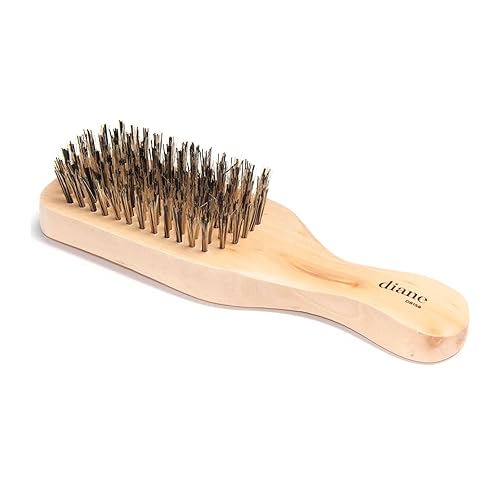 Diane Reinforced Boar Bristle Club Wave Brush for Men and Barbers - Hard Bristles for Thick to Coarse Hair - Use for Detangling, Smoothing, Wave Beauty & Personal Care Diane