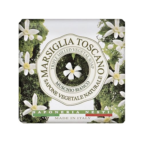 Nesti Dante Marsiglia Toscano Triple Milled Vegetal Soap, Muschio Bianco, 7 Ounce Beauty & Personal Care Nesti Dante