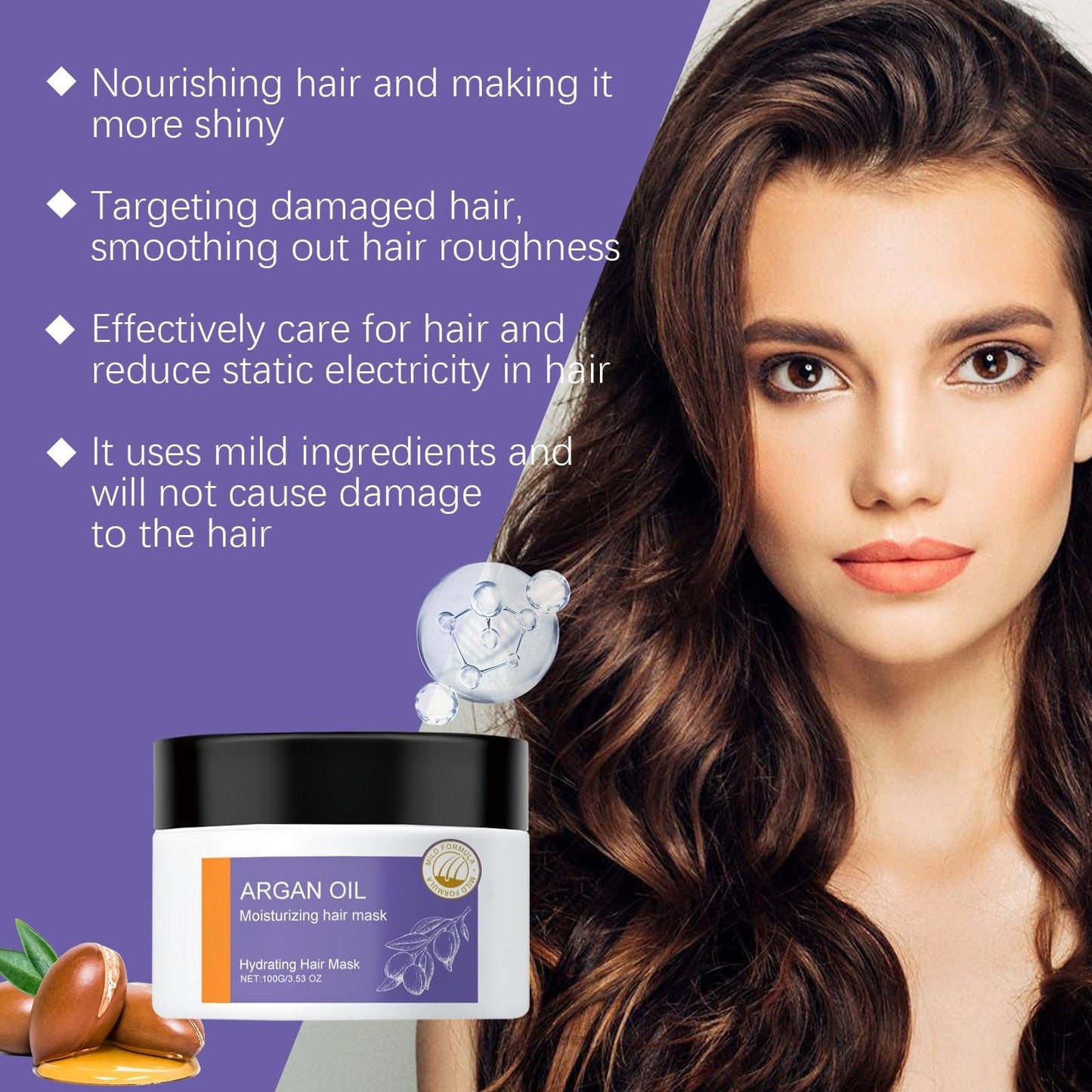 Argan Oil Hair Care Set, Argan Oil Shampoo and Conditioner Set Volumizing Hair Care Make Hair Soft & Shiny Deep Moisturizer Frizz Control Include Beauty & Personal Care BSMKCL
