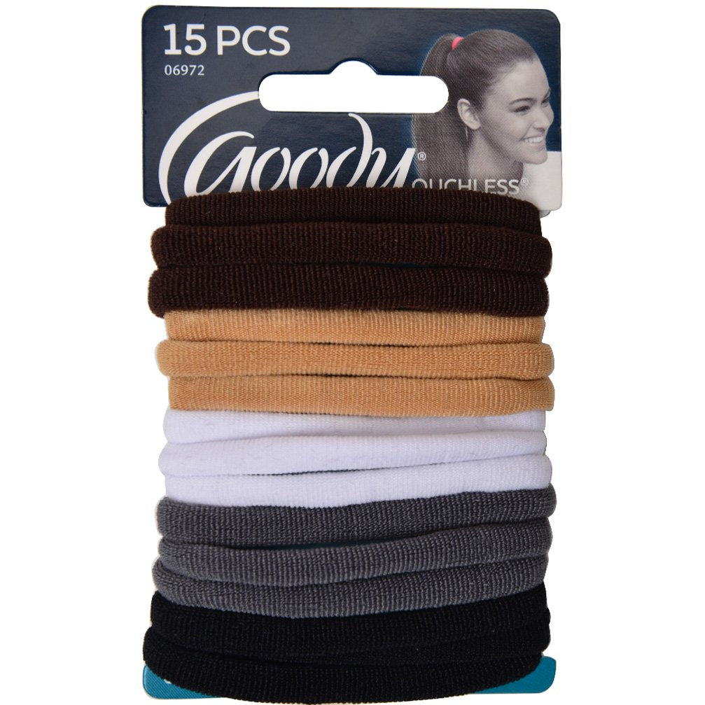 Goody Ouchless Ponytail Hair Elastics - 15 Pcs.