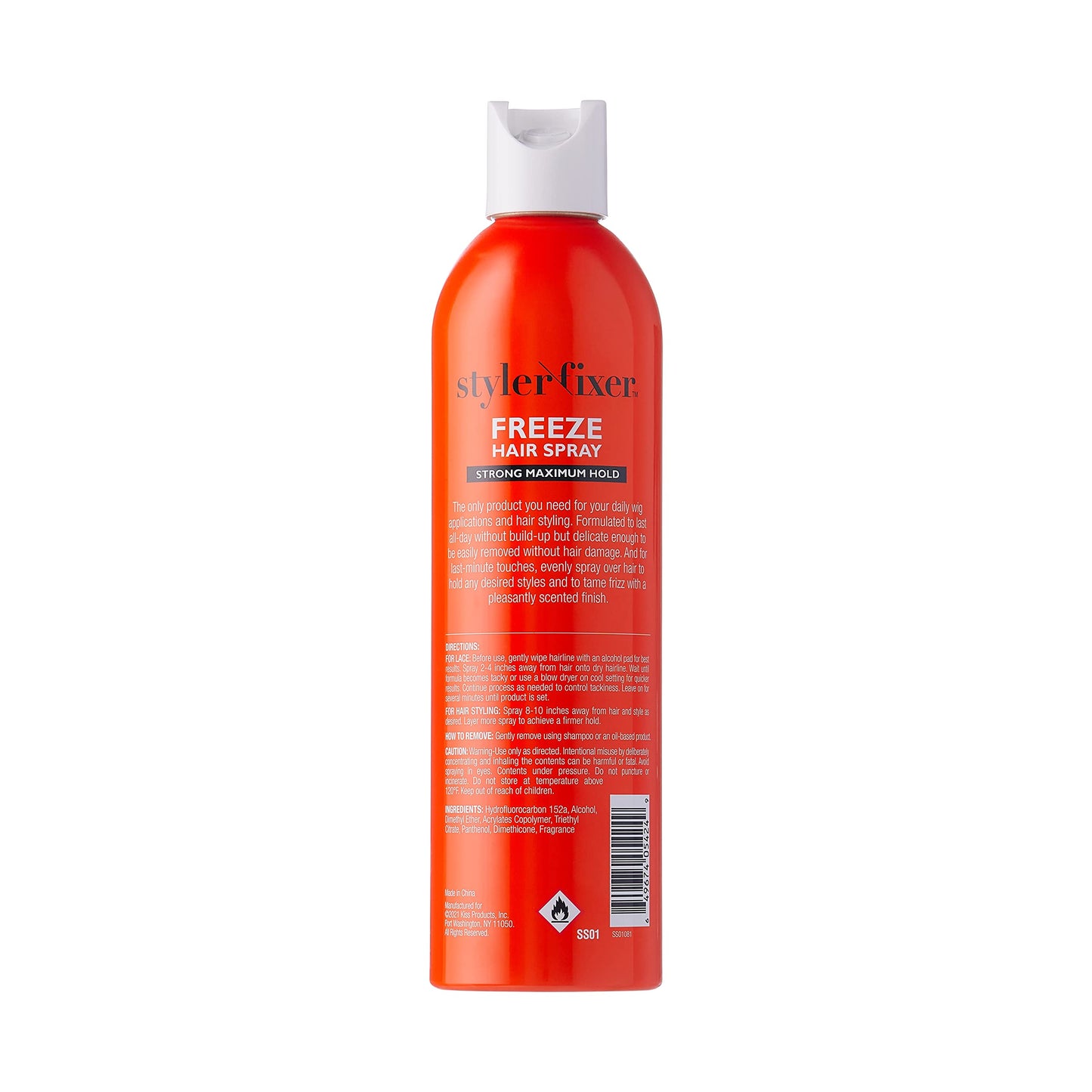 Red by Kiss Styler Fixer Freeze Hair Spray Strong Maximum Hold 2-In-1 Lace Glue and Styling 11oz Beauty & Personal Care Red by Kiss