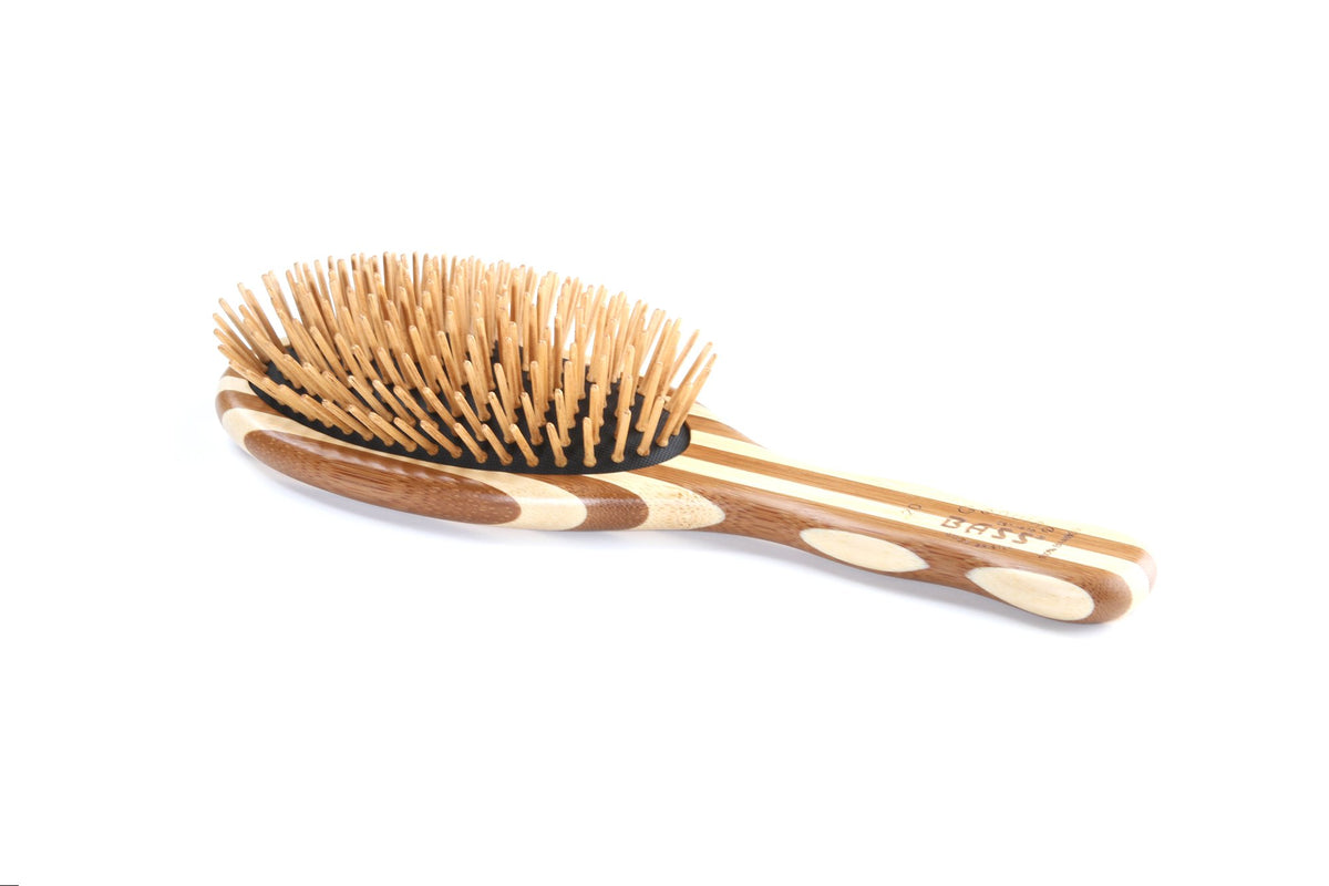 Bass Brushes | The Green Brush | Bamboo Pin + Bamboo Handle Hair Brush