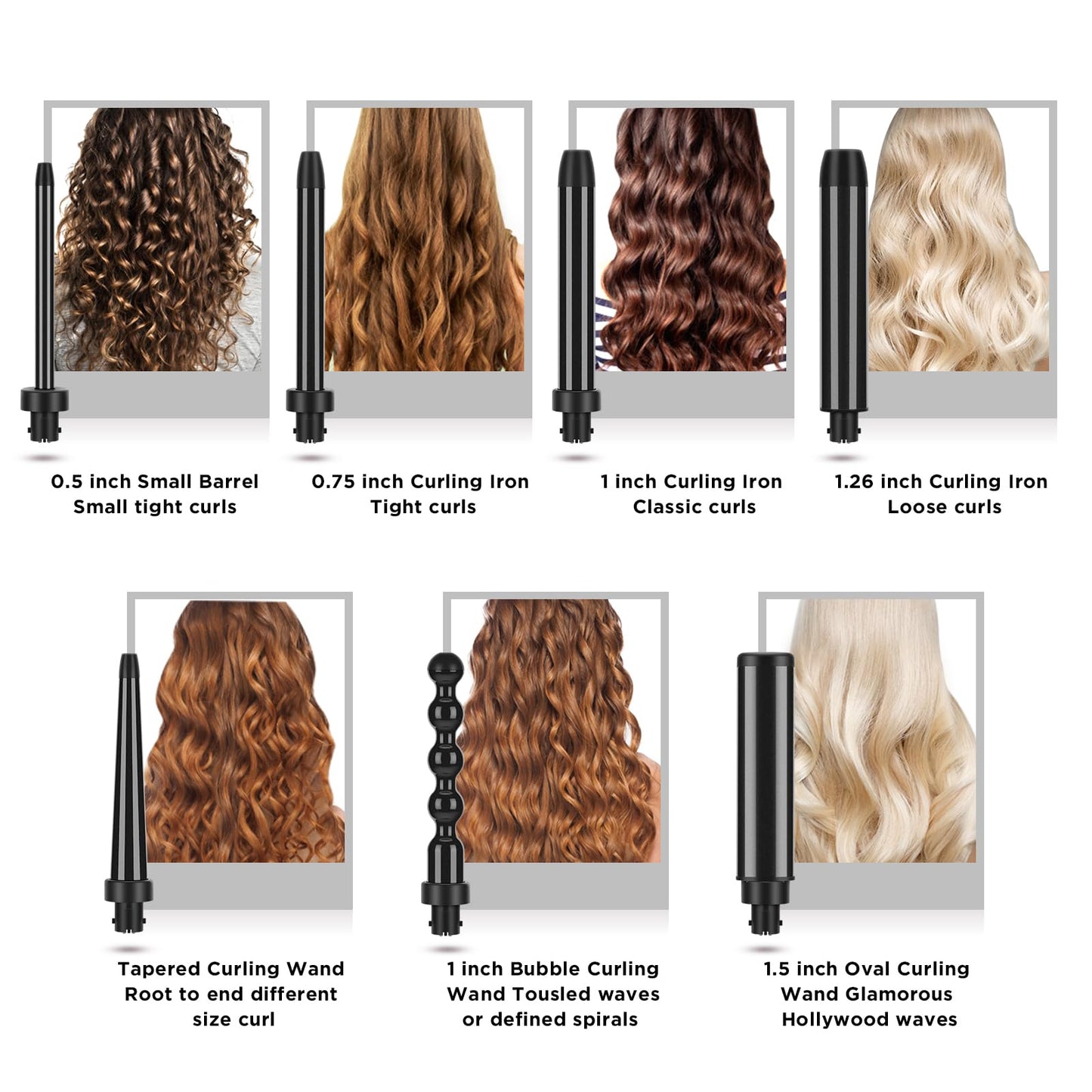 Curling Iron,PARWIN PRO BEAUTY 7 in 1 Curling Wand Set with 7 Interchangeable Barrels and Heat Protective Glove Auto Shut Off Dual Voltage Beauty & Personal Care PARWIN PRO BEAUTY