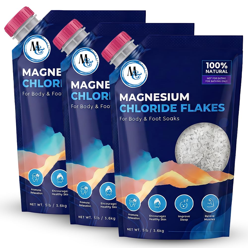 Dead Sea Magnesium Flakes Bath & Foot Soak, Unscented - 5 lb - 3 Pack Beauty and Personal Care MARCO ESRA