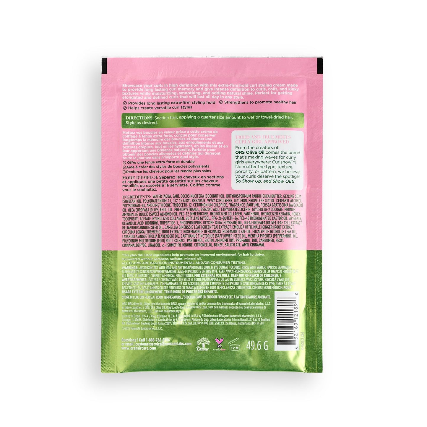 ORS Olive Oil Curlshow Multi-Use Styling Cream Infused with Collagen & Avocado Oil for Strength & Length Travel Packet 1.75 Ounce (1) Beauty & Personal Care ORS
