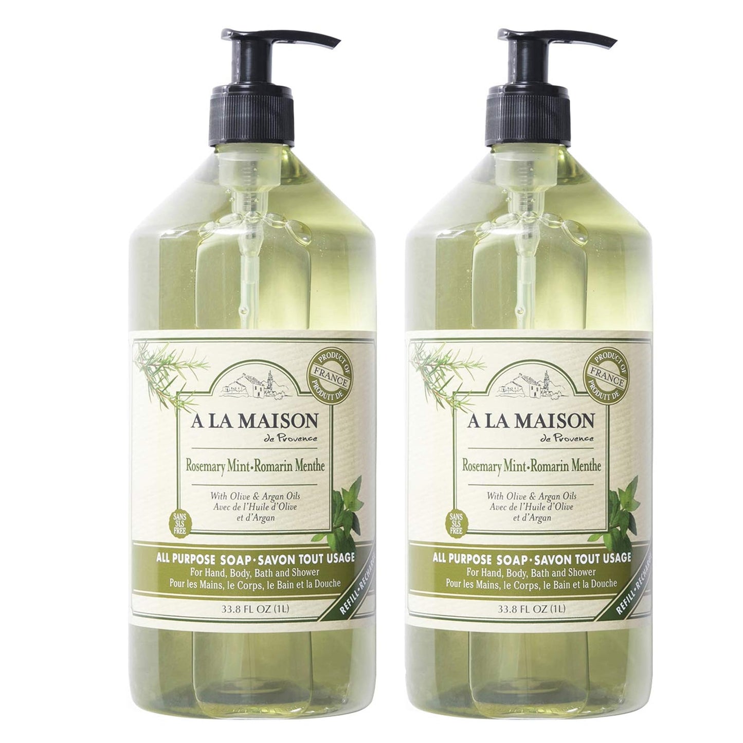 A LA MAISON French Liquid Hand Soap, Rosemary Mint - Natural Hand Wash Made with Essential Oils - Biodegradable, Plant-Based, Vegan, Cruelty-Free Beauty & Personal Care A LA MAISON