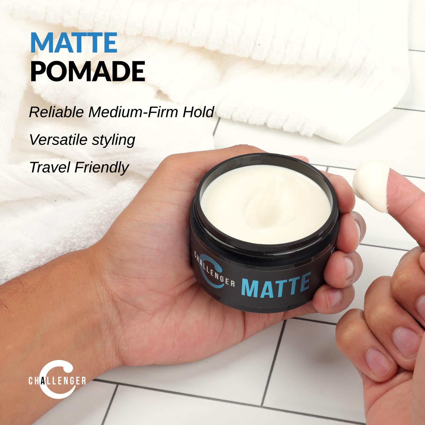 Challenger Matte Cream Pomade Combo | Natural, Shine Free Styling Product | Medium Firm All-Day Hold | Travel Friendly Water Based Hair Gel | For All Beauty & Personal Care Challenger