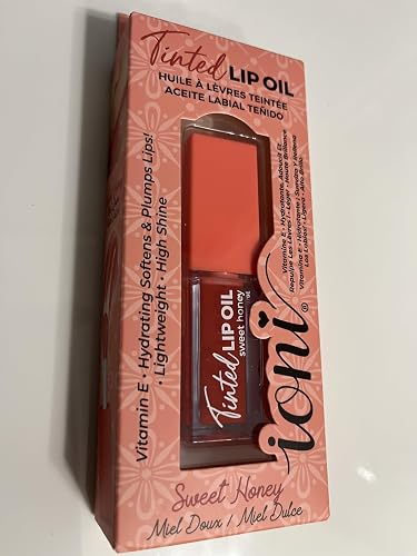 IONI Tinted Lip Oil, Sweet Honey, Vitamin E, Hydrating, Softens & Plumps Lips, Lightweight, High Shine Beauty & Personal Care IONI