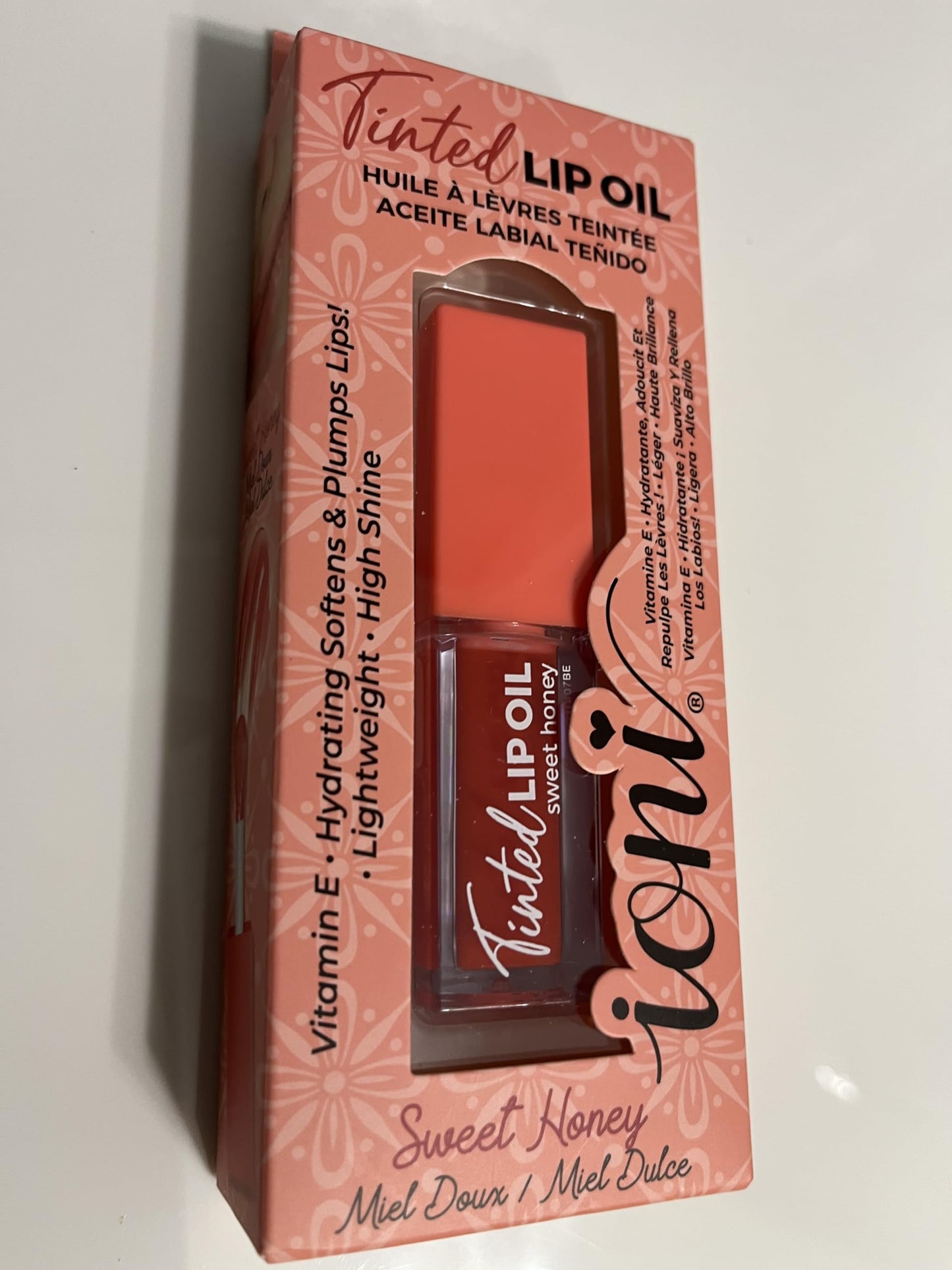 IONI Tinted Lip Oil, Sweet Honey, Vitamin E, Hydrating, Softens & Plumps Lips, Lightweight, High Shine Beauty & Personal Care IONI