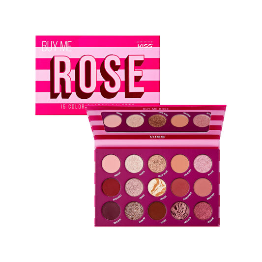 Kiss NEW YORK Professional Shadow Palette, 15 Color Highly Pigmented for All Finish Type, Long Lasting & Lightweight, Natural Colors Blendable for