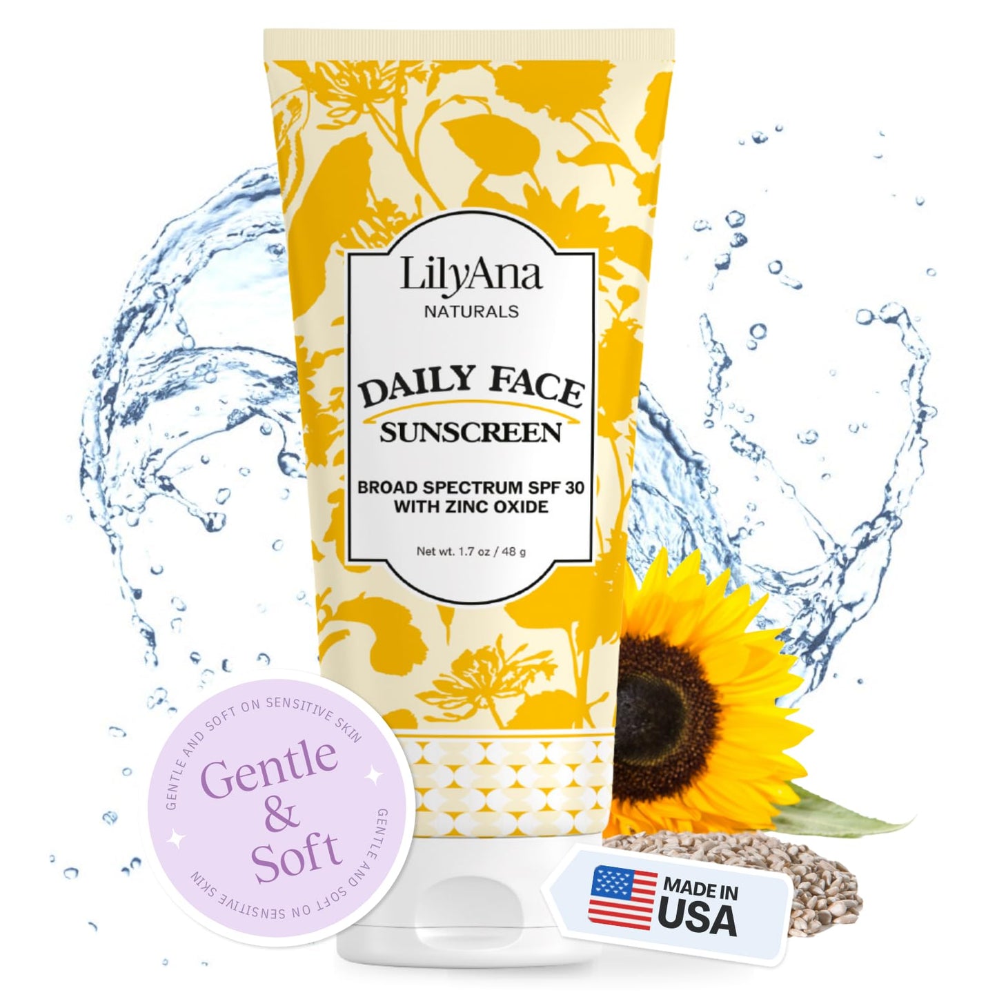 LilyAna Daily Sunscreen SPF 30 1.7oz (1-pack) Beauty & Personal Care LilyAna Naturals