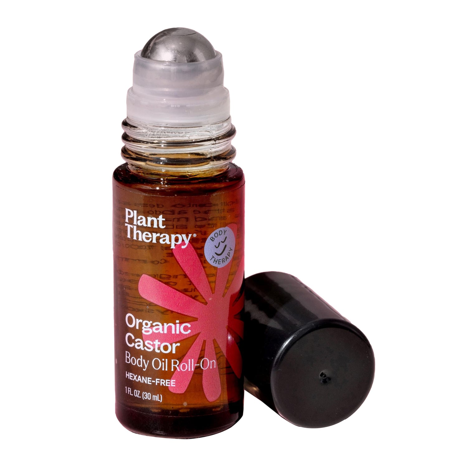 Plant Therapy Organic Castor Oil Roll On 30 mL (1 oz) Convenient Mess-Free Body Oil Roll-on for Easy Application, Cold-Pressed & Hexane-Free Beauty & Personal Care Plant Therapy