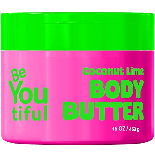 BeYoutiful Coconut Lime Body Butter for Dry Skin, Vitamin E, Coconut Oil & Shea Butter, Cruelty Free Hydrating Moisturizer for Kids & Teens, 16 oz Beauty & Personal Care BeYoutiful