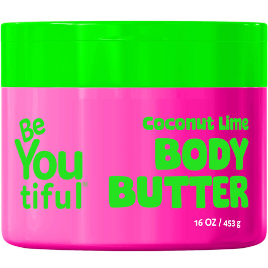 BeYoutiful Coconut Lime Body Butter for Dry Skin, Vitamin E, Coconut Oil & Shea Butter, Cruelty Free Hydrating Moisturizer for Kids & Teens, 16 oz Beauty & Personal Care BeYoutiful