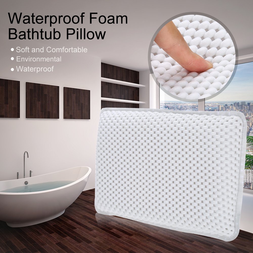 Yosoo Health Gear Bath Pillow, Bath Headrest, PVC Bath Pillow for Neck Back Support Foam Inner Stuff Padding Bathtub Headrest, Helps Support Head Beauty and Personal Care Yosoo