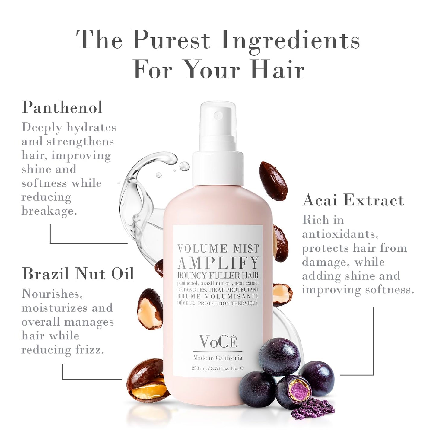 VoCÊ Haircare - Natural Volume Mist | Heat Protection Volumizing Blowout Spray | Non-Toxic, Cruelty-Free, Vegan Haircare for Fine Hair with Panthenol Beauty & Personal Care VOCE HAIRCARE