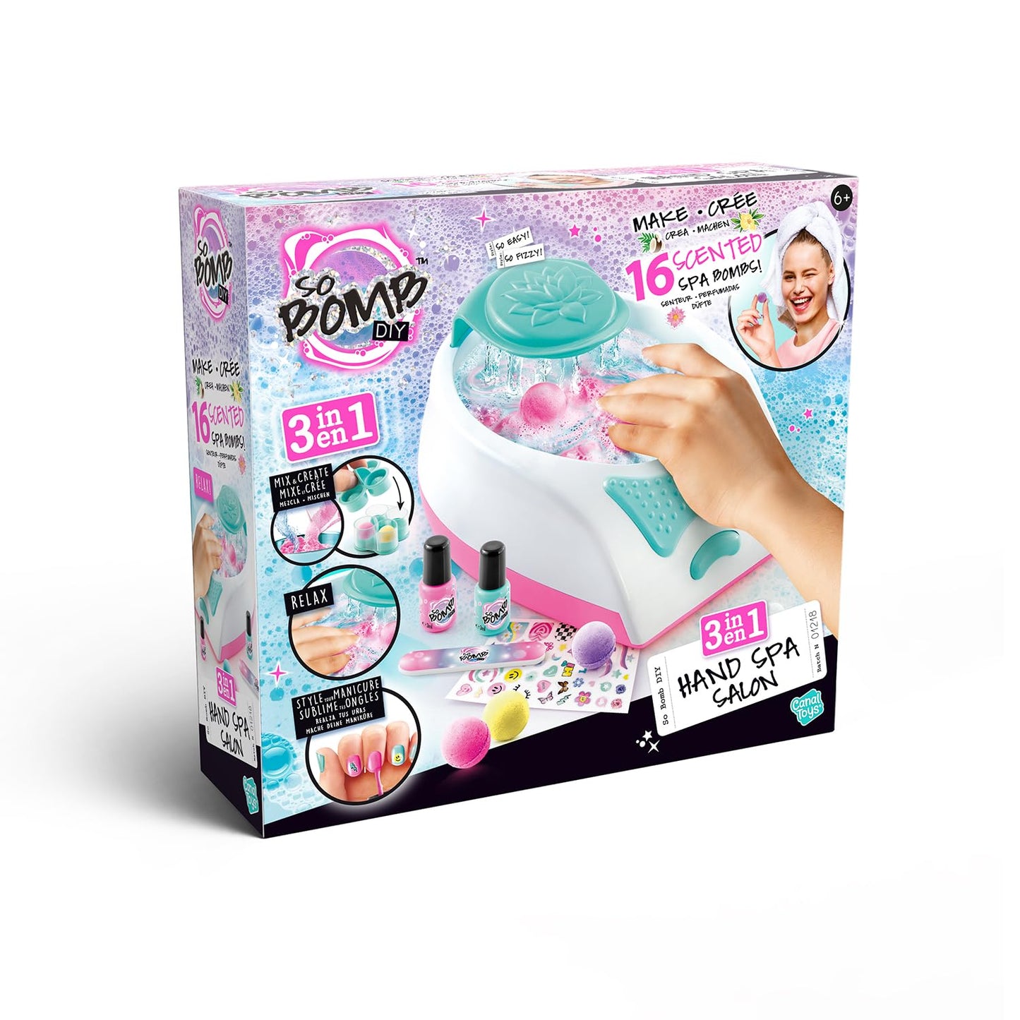 So Bomb DIY Hand Spa & Nail Salon, Make Your Own Bath Bombs, Create a Real Spa Experience at Home! Real Bubbling Hand Bath, So Relaxing! Beauty and Personal Care Canal Toys