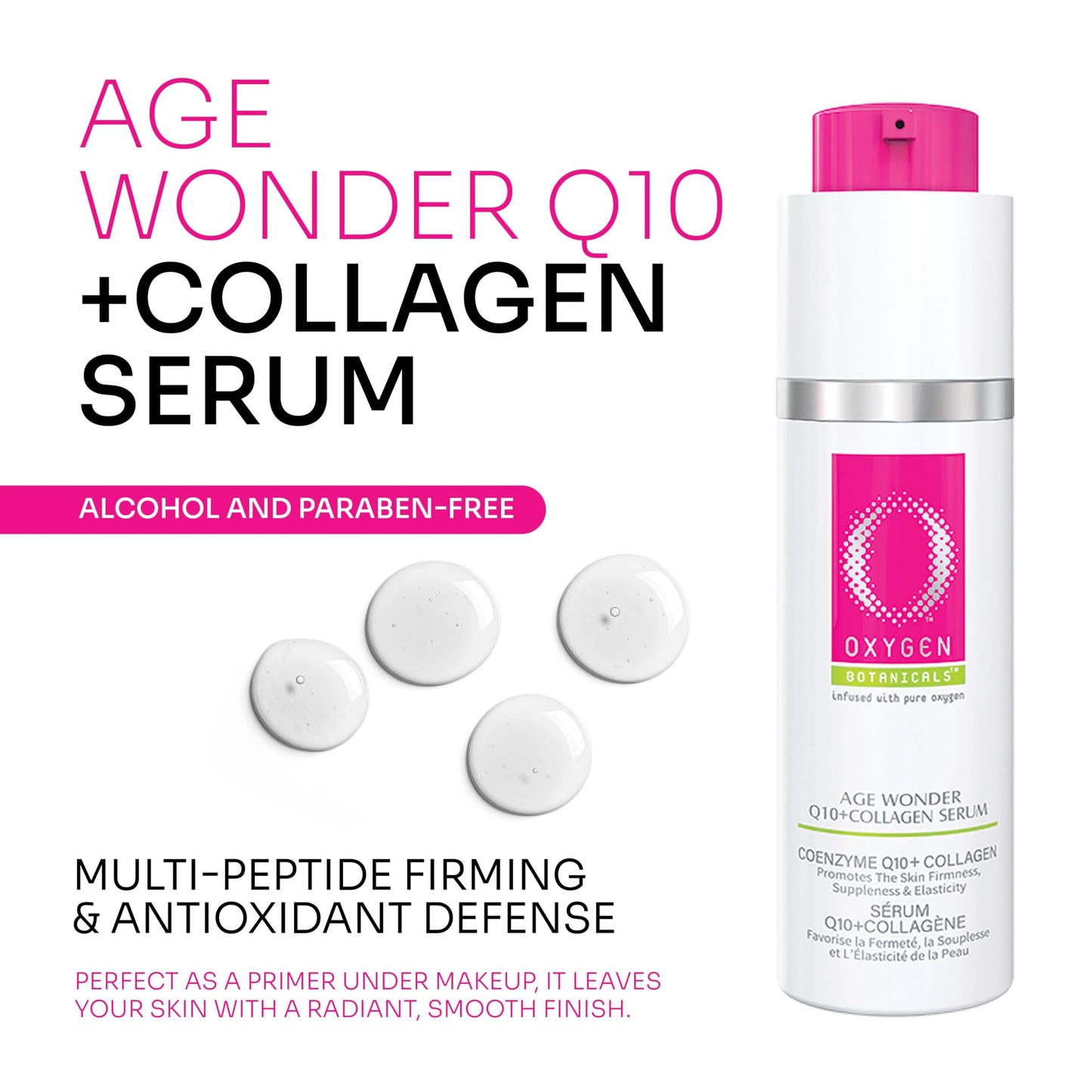Oxygen Botanicals Age Wonder Q10+Collagen Serum-cell renewal, visible rejuvenation, anti-wrinkle, elasticity improvement-30ml (Collagen Serum) Beauty & Personal Care Oxygen Botanicals