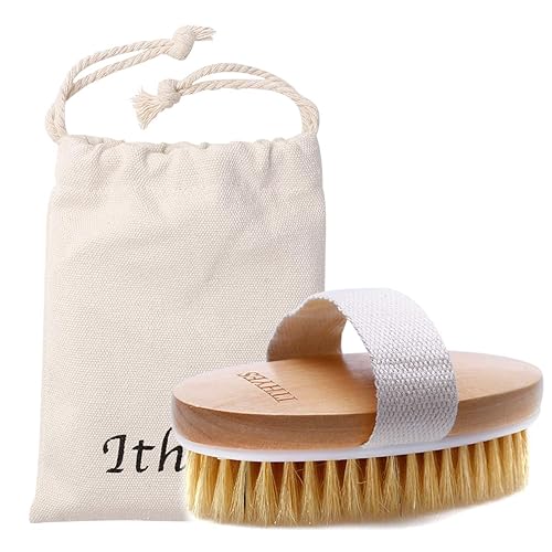 Ithyes Dry Brushing Body Brush Exfoliating Brush Natural Bristle Bath Brush for Remove Dead Skin Toxins Cellulite,Treatment,Improves Lymphatic Beauty & Personal Care Ithyes