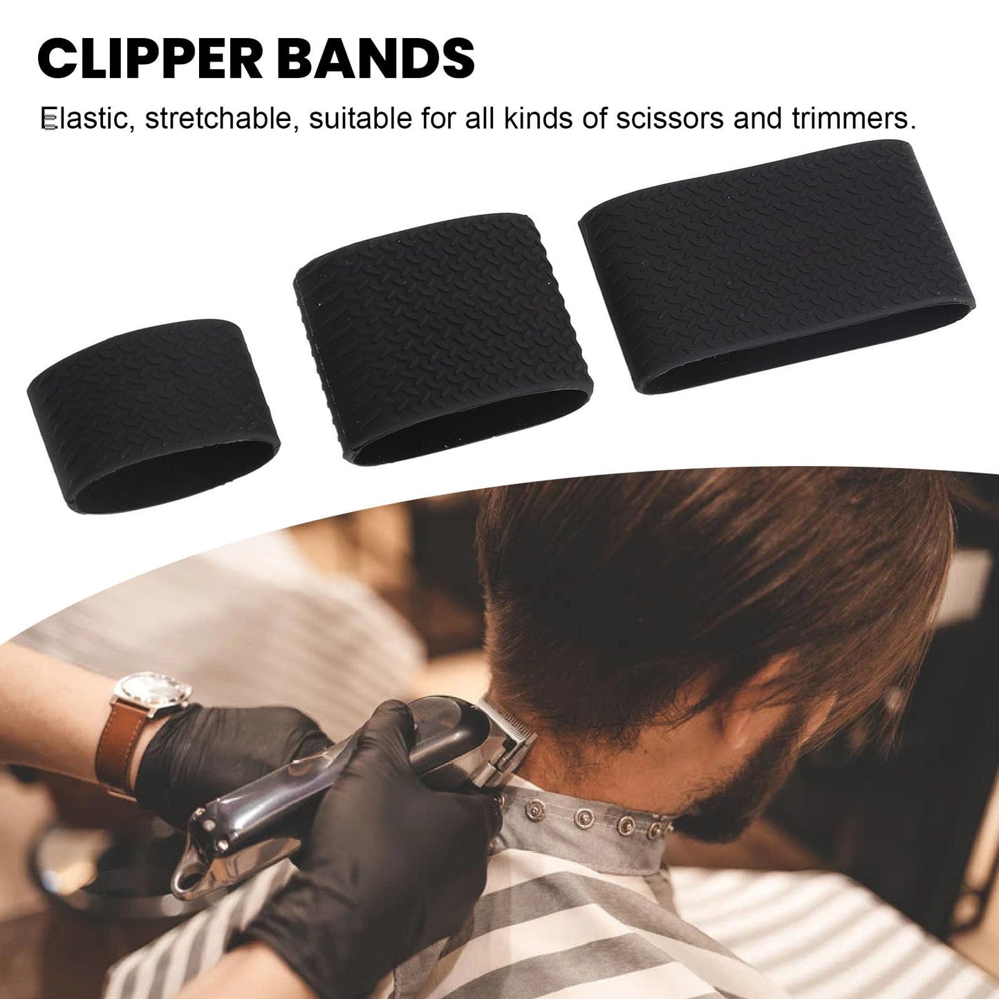 Cryfokt Clipper Bands, 3 PCS Clipper Sleeve for Barbers, Anti Slip Silicone Clipper Sleeve Silicone Case Heat Clipper Hair Mat Electric Clipper Beauty and Personal Care Cryfokt