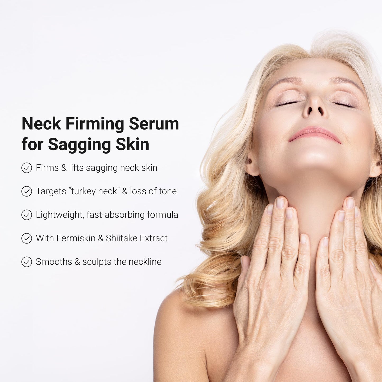 LifeCell Neck Firming Serum - Anti-Aging Neck and Cream with Fermiskin & Shiitake Extract - Firms, Lifts, and Reduces Sagging Skin - Lightweight, Fast Beauty & Personal Care LifeCell
