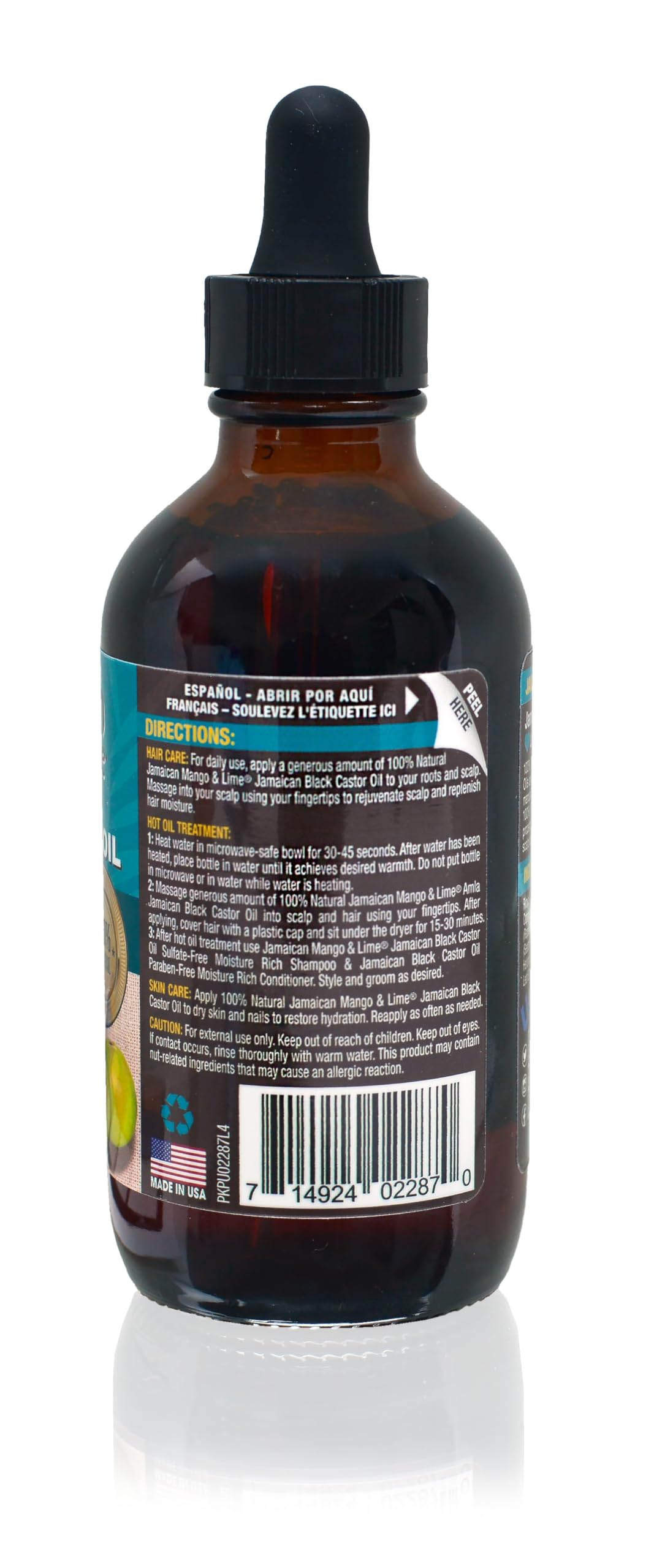 Jamaican Mango & Lime Black Castor Oil - Hair & Scalp Oil for Locs, Braids, Twists & Natural Hair - Strengthens, Moisturizes & Promotes Hair Growth