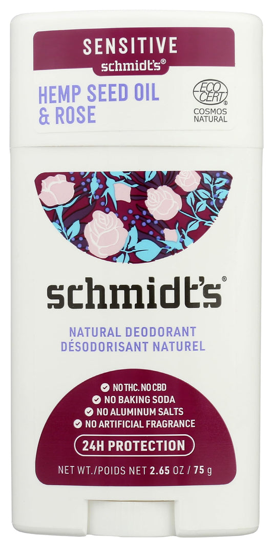 Schmidt's Deodorant For Odor Protection Rose + Black Pepper Aluminum Free Deodorant 2.65 oz Beauty and Personal Care Schmidt's