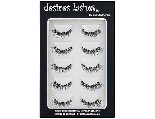 DESIRES LASHES Multipack Demi Wispies Fake Eyelashes 5Pairs Per Kits, 01 Monday Beauty & Personal Care DESIRES LASHES By EMILYSTORES