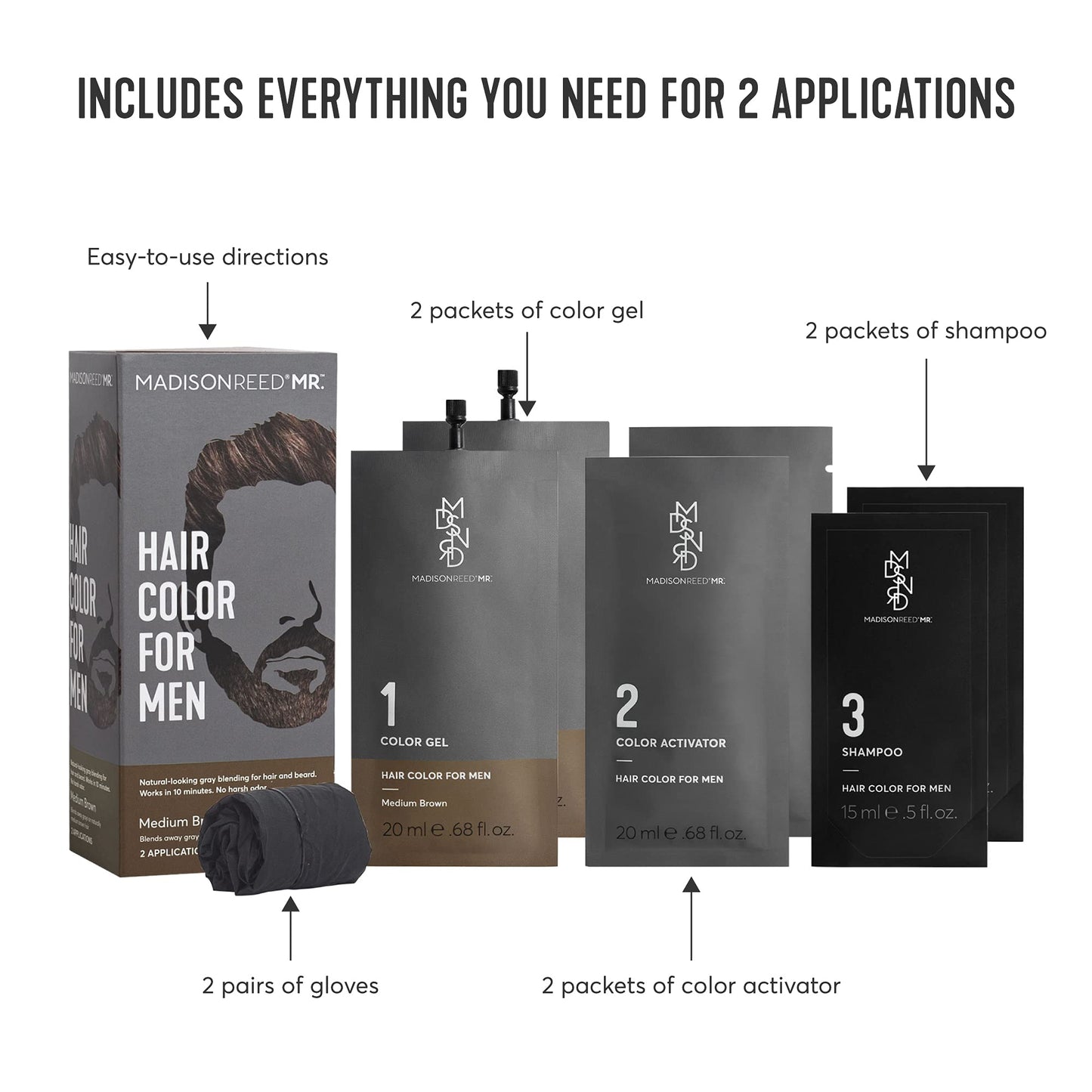 Madison Reed Mr. Hair Color for Men, Medium Brown Demi-Permanent Hair Dye, Reduces Grays in 15 Minutes For Hair & Beard, Nourishing & Strengthening Beauty & Personal Care Madison Reed