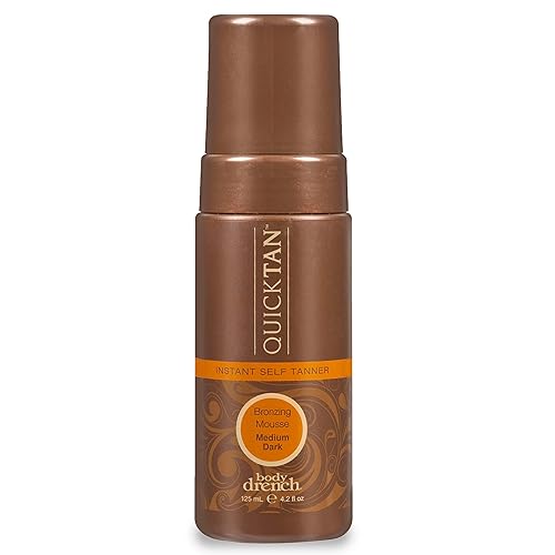 Body Drench QuickTan Self Tanner Mousse - Medium Dark Tan, Sunless Tanning Foam for Body, Natural-Looking Glow, 4.2 oz Beauty & Personal Care Body Drench