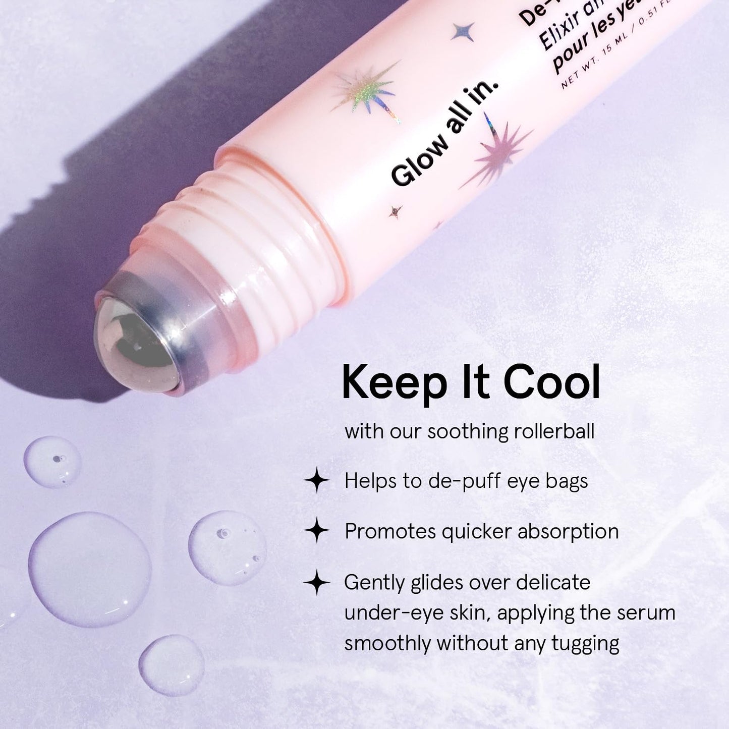 grace & stella Under Eye Brightener Roller - Airplane Travel Essentials - Travel Size Toiletries - Retinol & Caffeine Eye Serum for Puffiness, Dark Beauty & Personal Care grace & stella